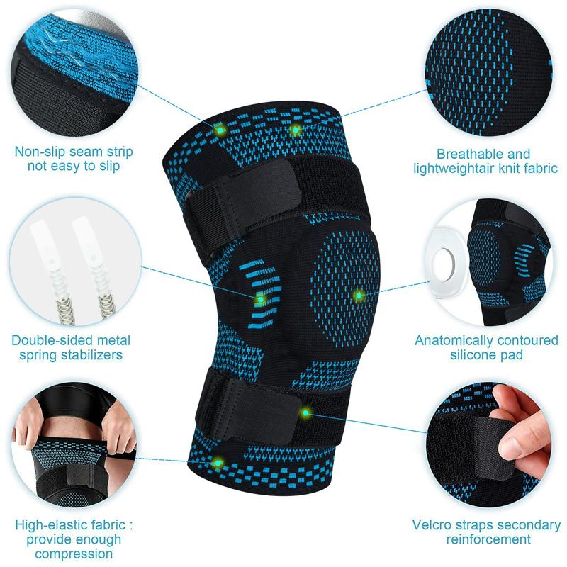 Ollas Sports Knee Pads with Copper Ion Technology & Copper Fiber for Enhanced Protection Four-Way Elastic Nylon for Basketball Volleyball