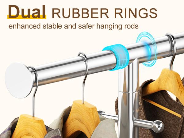 Double-Layer Rolling Clothes Rack! Large-Capacity Garment Organizer, Clothing Store Display Rack, Bedroom Floor-Standing Hanger