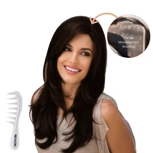 Cappuccino, Noriko Angelica Partial Monofilament Synthetic Wig by Rene of Paris + Wig Lift Comb