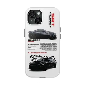 High-Performance Black SRT Hellcat Racing Car Design Tough Phone Case Shockproof for iPhone 11 12 13 14 15 16 17 Pro Max Plus