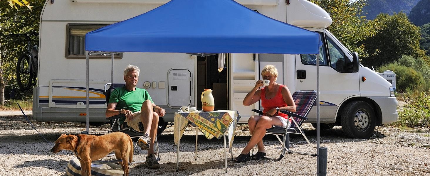 【Deal】Sweet Furniture Instant Pop Up Canopy Tent with Sand Bags - 10ft x 10ft Outdoor Shade Shelter for Parties, Camping, and Beach