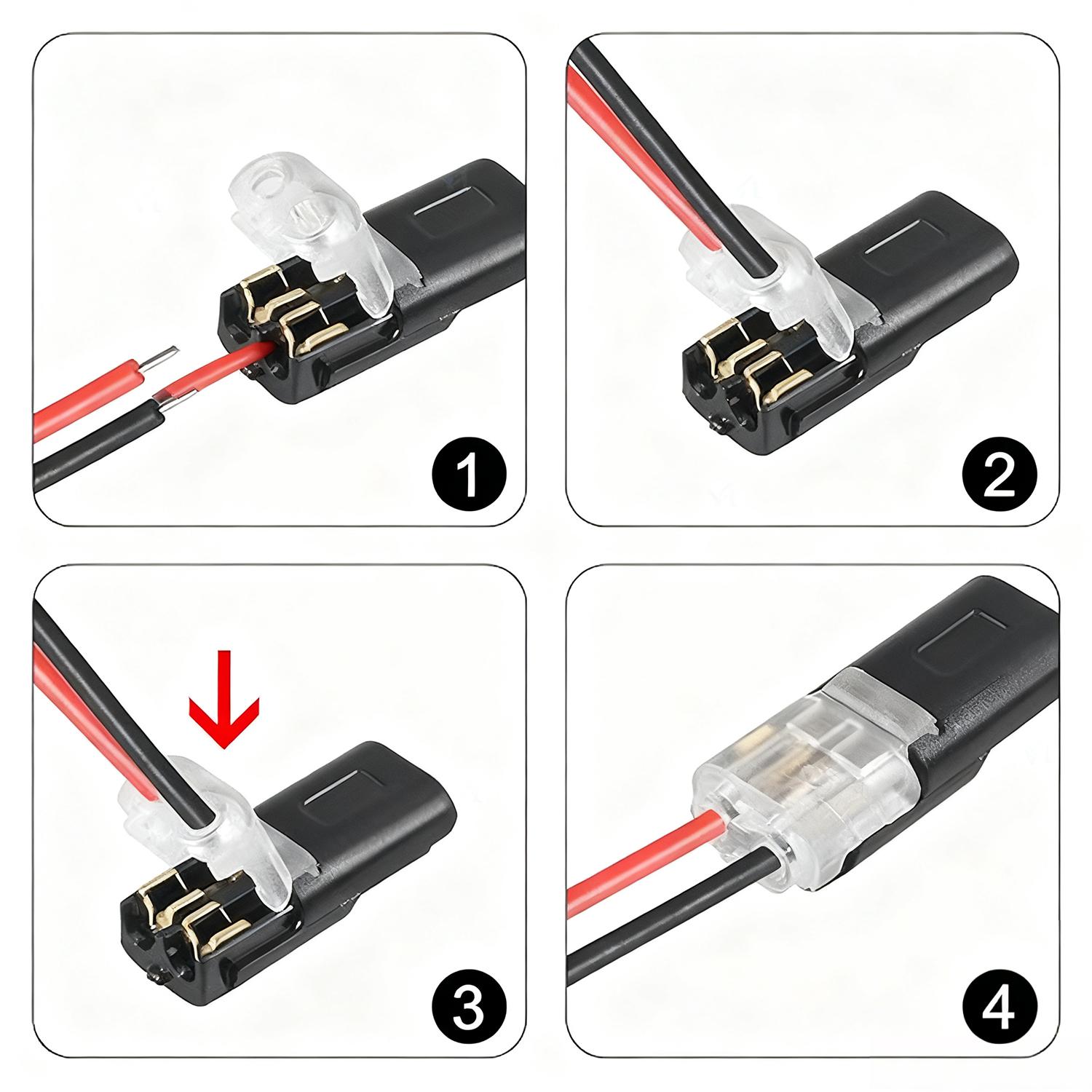 Double-Wire Plug-in Connector 50/100 PCS  Low Voltage Wire Connector with Locking Buckle Fast Connect Plugs Hardware Tools for Repair Renovation DIY Crafts