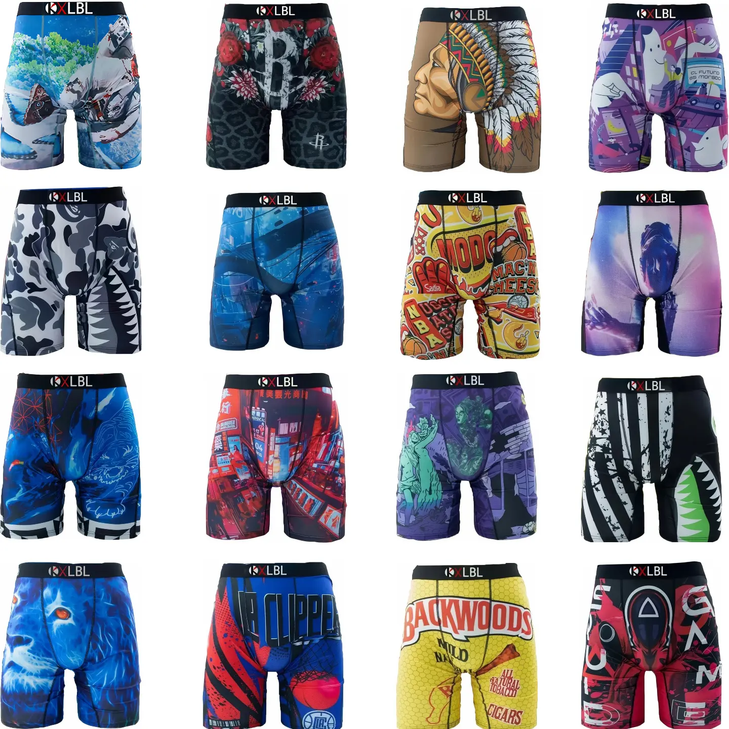 12 PACK KXLBL Men's Letter Tape Stretchy Boxer Briefs, Casual Comfy Slim Fit Breathable Moisture Absorption Opening Crotch Underwear for Daily Wear, Mens Underwear for All Seasons, Undergarments, Athleisure Menswear, Underwear Boxer Briefs