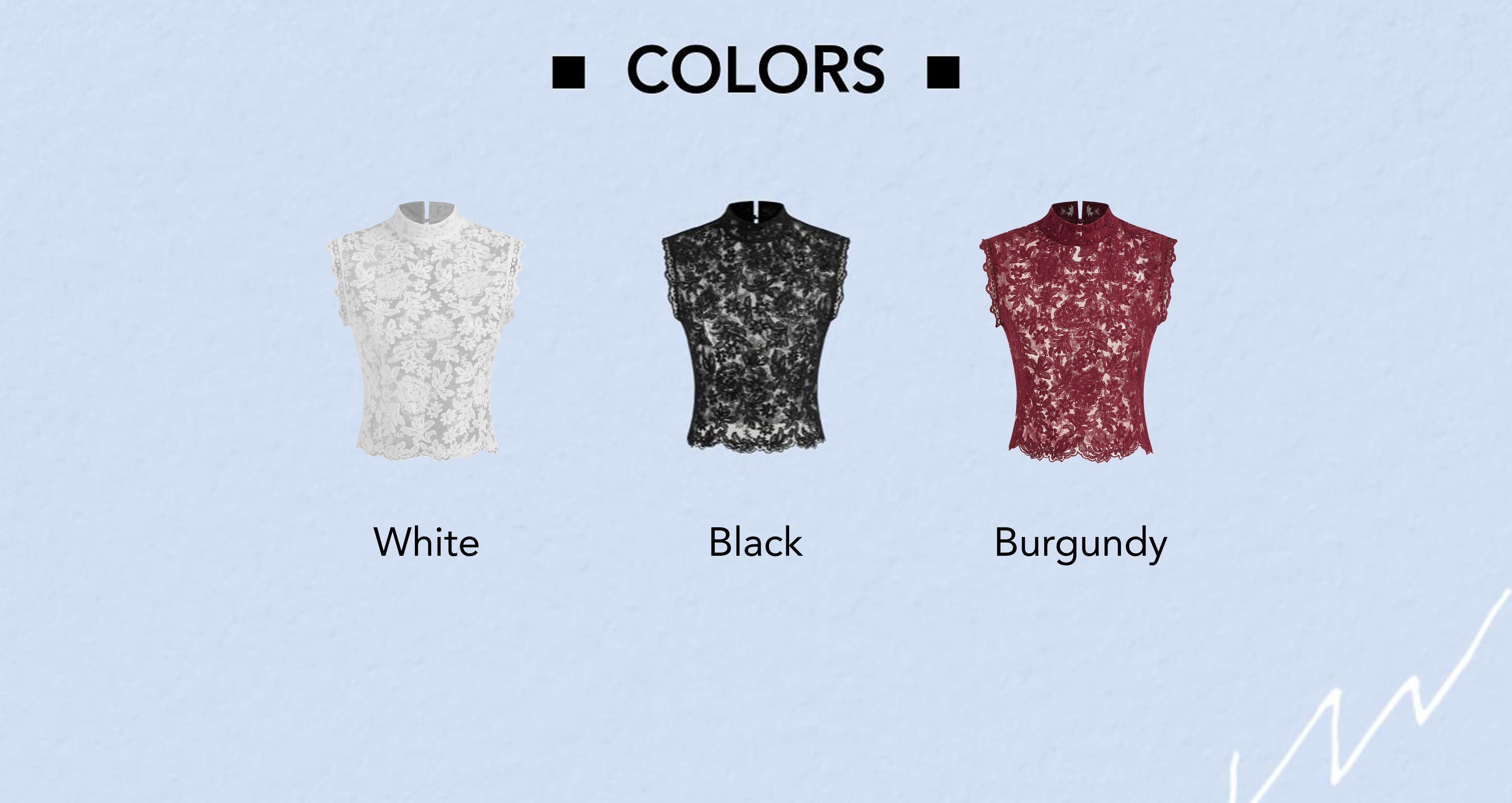 Cider Lace Crop Top with Mandarin Collar – Sheer Floral See-Through Tank， Layering-Friendly for Date Nights & Spring Outfits， Sizes 2-10