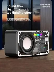 Hi-Fi 3D Sound Bluetooth Speaker with Transparent Mecha LED Light TF Card Support for Enhanced Audio Experience Immersive Sound & Visual Appeal