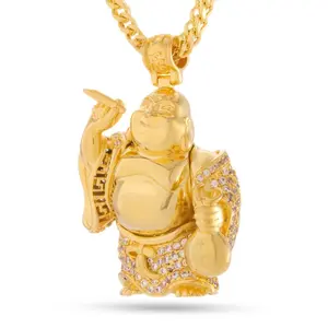 Iced Laughing Buddha Necklace