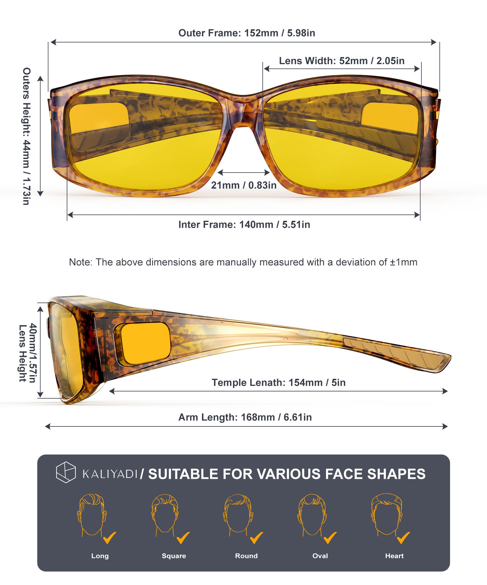 KALIYADI 2026 NEW 3-Piece Set Fit Over Prescription Glasses with Polarized Night-Driving Glasses KALIYADI 2026 NEW 3-Piece Set Fit Over Prescription Glasses with Polarized Night-Driving Glasses