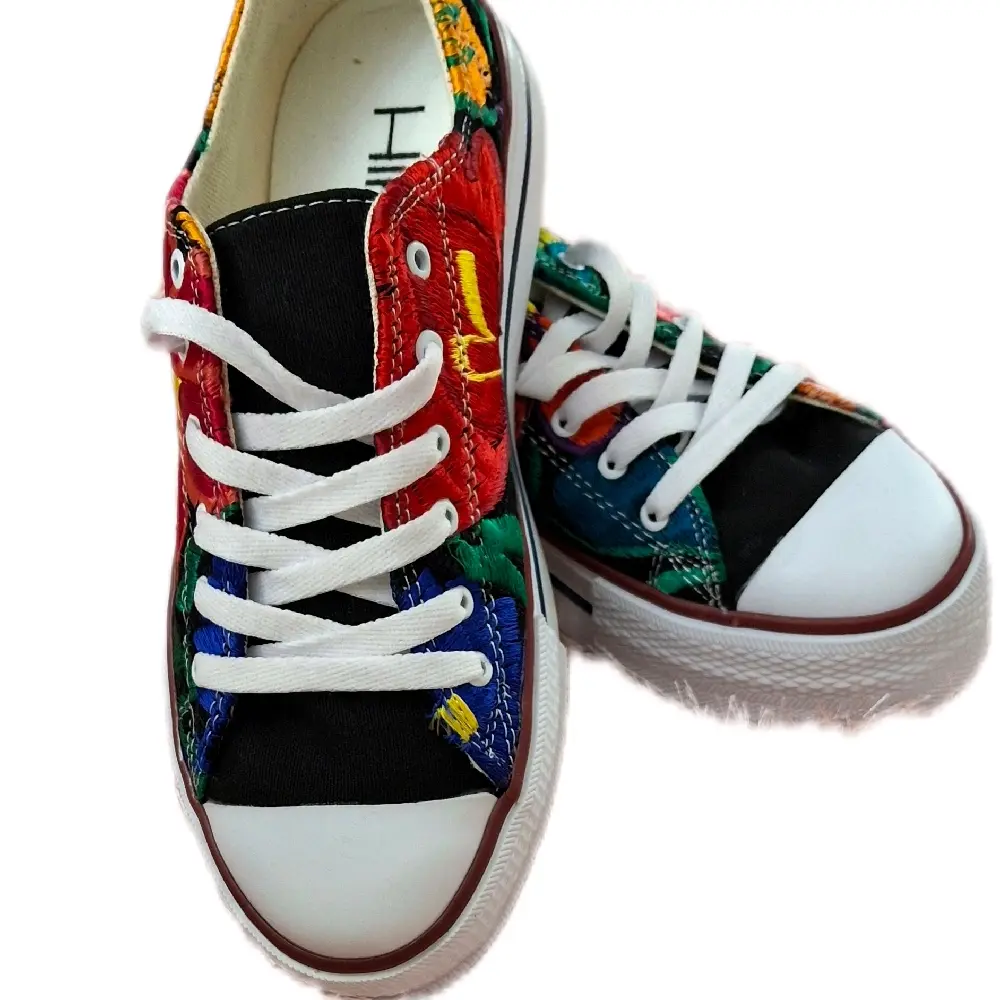 Mexican Artisanal Embroidered Sneakers - Casual Wear with Unique Bordado Design for Everyday Comfort and Style