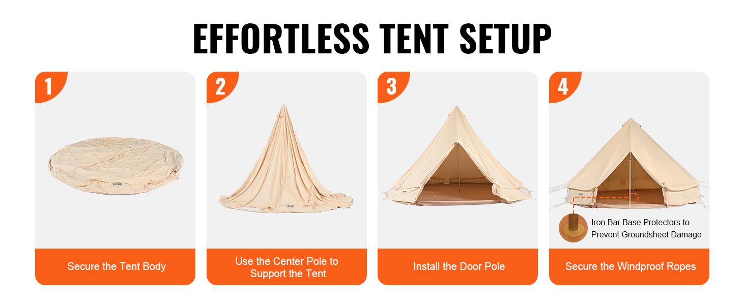 VEVOR Canvas Glamping Bell Tent Max 12 Persons, TikTokShopBlackFriday, Breathable Waterproof Large Yurt Tent with Stove Jack and Detachable Side Wall for Family Camping VEVOR Canvas Glamping Bell Tent Max 12 Persons, TikTokShopBlackFriday, Breathable Waterproof Large Yurt Tent with Stove Jack and Detachable Side Wall for Family Camping