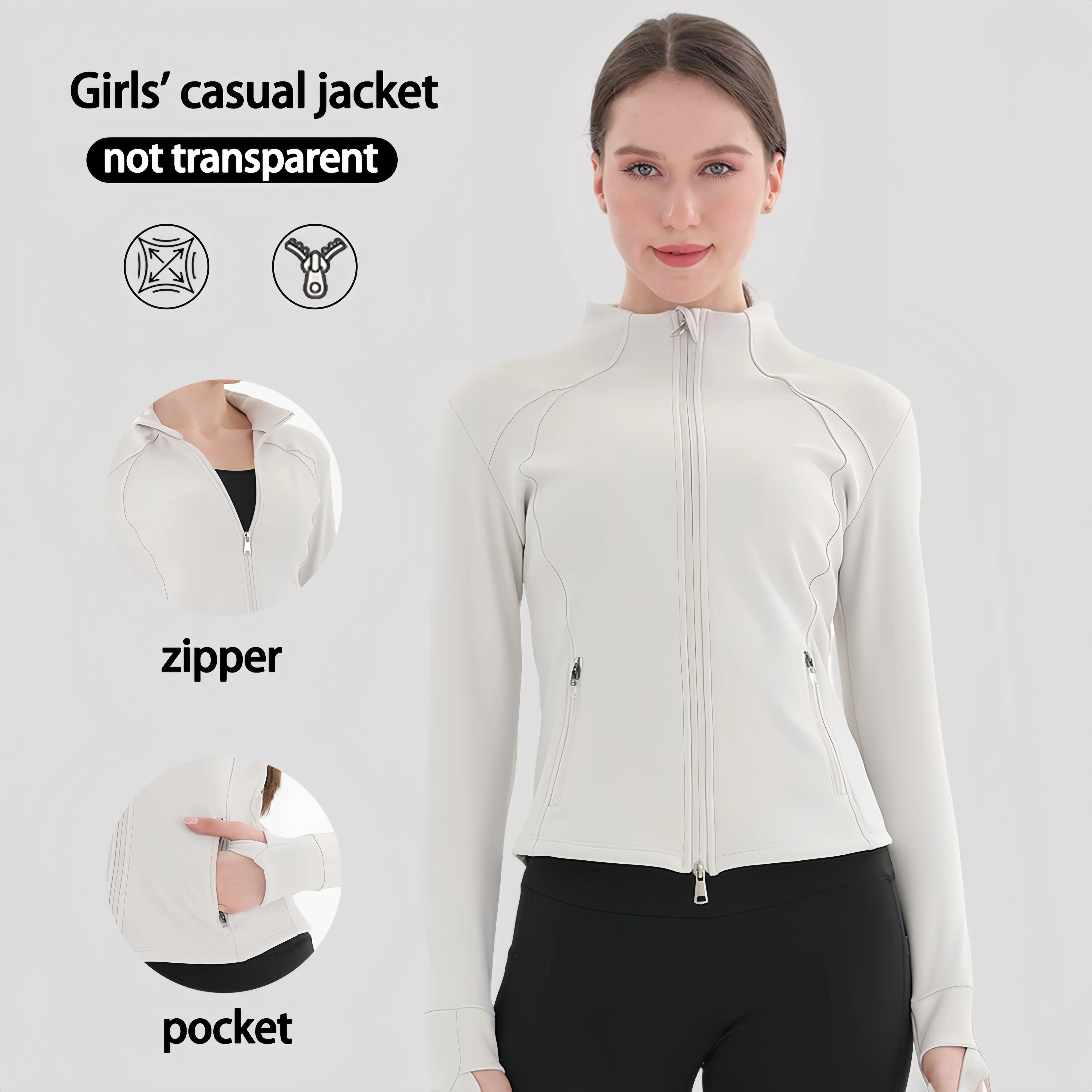 Upgraded Multi-Functional Sports Jacket Dual-Zipper Design Breathable Quick-Drying Anti-Wrinkle Versatile for Daily Wear Energetic Companion Outdoors New Spring Thin Fleece Jacket