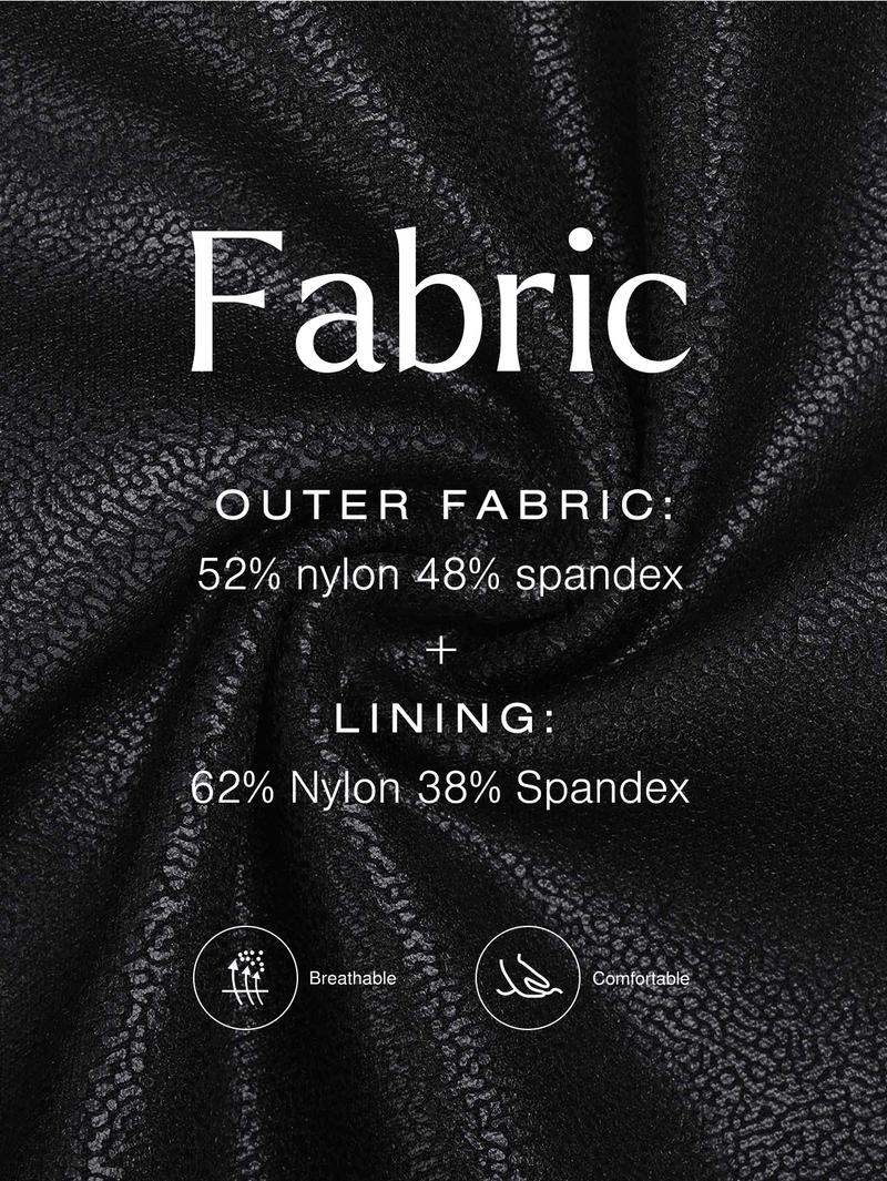 Popilush Faux Leather Midi Dress Front Zip Shapewear Tummy Control Bodycon Sleeveless Sexy Womenswear