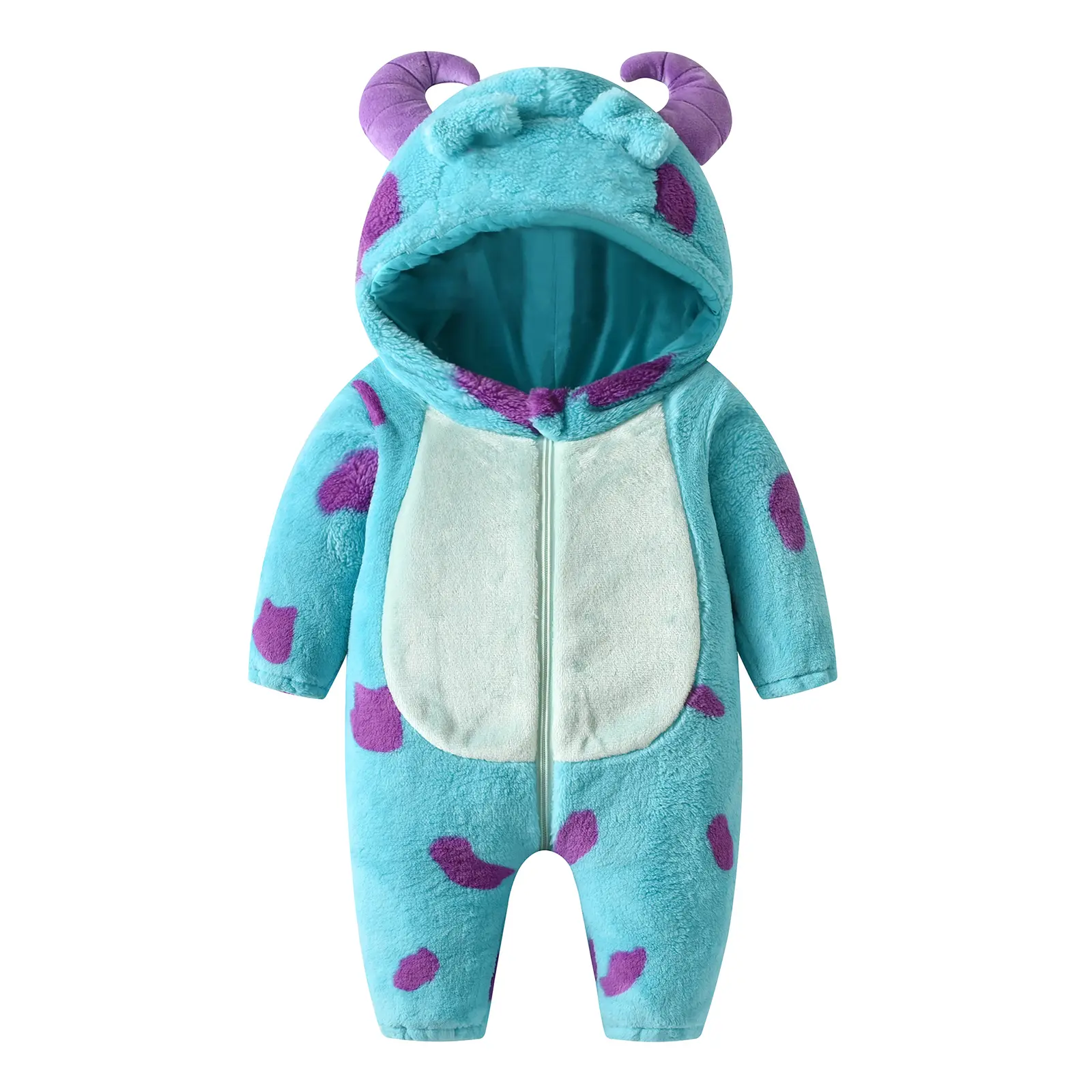 Toddler Halloween Costume Baby Boy Girl Monsters Animal Costume Fuzzy Hooded Romper Onesie Cosplay Jumpsuit