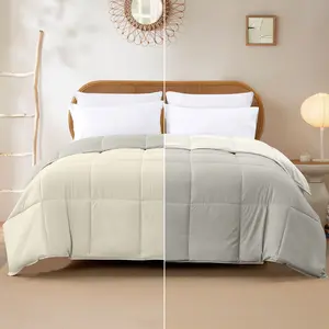 Modern Threads Reversible Down Alternative Comforter Ivory & Atmosphere Queen