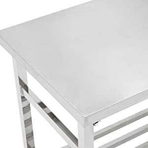 GARVEE 48x24 Inch NSF Certified Stainless Steel Folding Work Table with Undershelf for Kitchen, Laundry, Outdoor Cooking - Heavy Duty Commercial Use