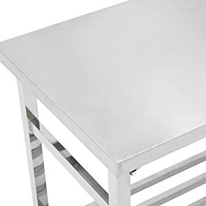 GARVEE 48x24 Inch NSF Certified Stainless Steel Folding Work Table with Undershelf for Kitchen, Laundry, Outdoor Cooking - Heavy Duty Commercial Use