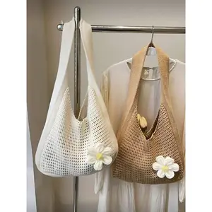 Boho Fashion Crochet Handbag, Single Shoulder Woven Beach Bag, Perfect for Vacation, Lightweight and Stylish, Ideal for Travel, Fashionable Bags