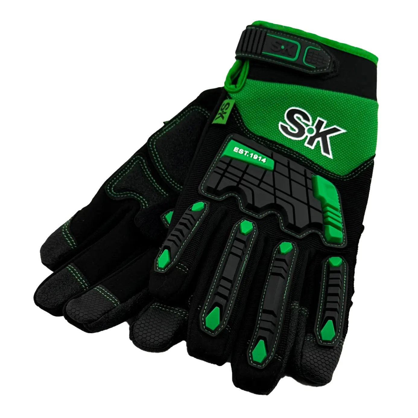 Double Protection Safety Work Gloves, Heavy-Duty Impact-Resistant, Large Size, Custom Fit, Adjustable Hook-and-Loop Closure, Absorb Vibration, Antislip Home Improvement & Work Safety Equipment