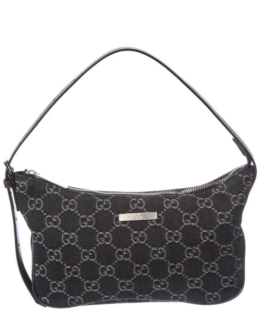 Gucci Lady Lunetta Small GG Denim & Leather Shoulder Bag