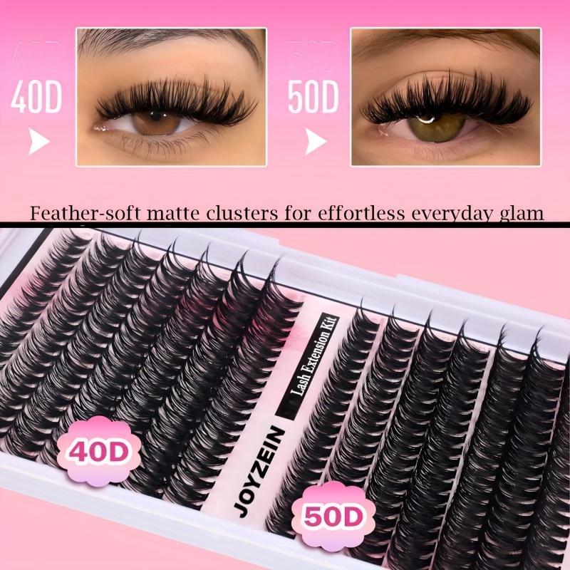 DIY Volume Lash Extension Kit Clusters 40D+50D D Curvature Individual Lashes 280 pcs Thick & Thin Band Cluster Lashes with Bond Seal Tweezers for Adults DIY Volume Lash Extension Kit Clusters 40D+50D D Curvature Individual Lashes 280 pcs Thick & Thin Band Cluster Lashes with Bond Seal Tweezers for Adults