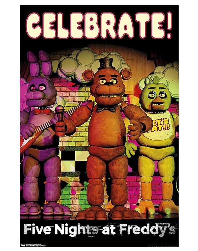 Trends International Five Nights At Freddys Celebrate Wall Poster Room Decor, Aesthetic Wall Poster For Home Decor