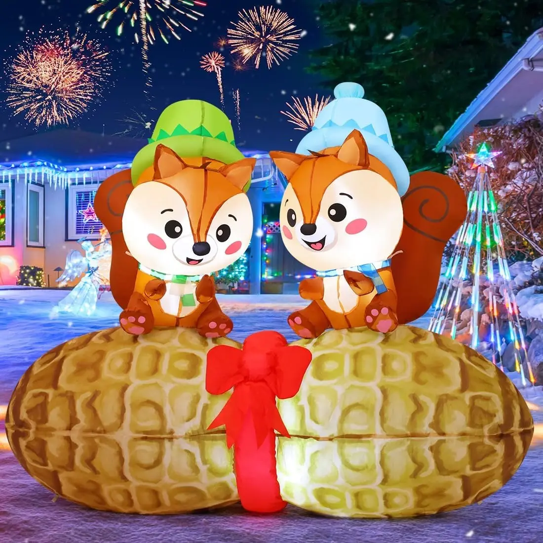 GOOSH Inflatable Baby Snowman Christmas Decoration - Motor-Equipped, Red Hat, Gloves, Built-In Bright LEDs, Indoor Xmas Holiday Party & Outdoor Yard Lawn Festive Decor