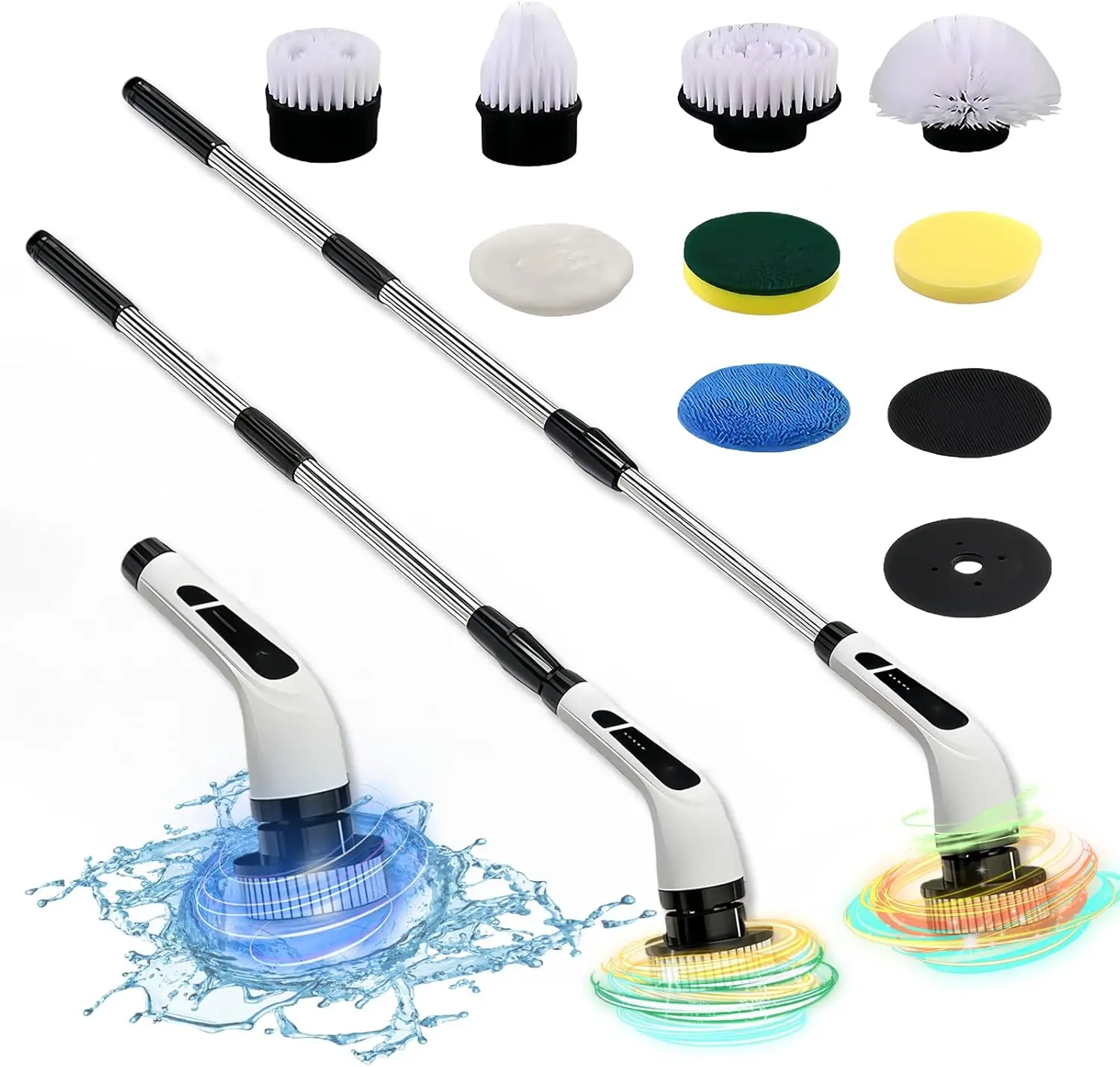 7-Head Cordless Electric Spin Scrubber with Handle, USB Rechargeable Handheld Cleaning Brush, Clean Home Cleaning Tool for Bathtub, Household Appliance, Usb Rechargeable Scrubber