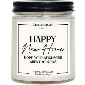 Cedar Crate Market Raspberry Sangria Soy Candle Home Gifts for New Homeowners