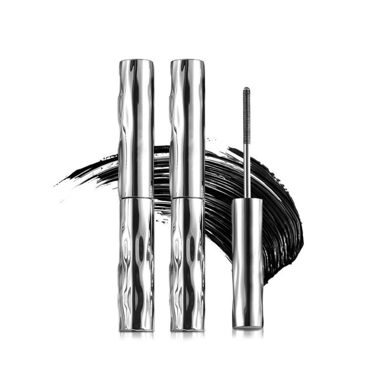 Waterproof, quick-drying, curling mascara, upgraded 3D curling metal wand mascara in black, with an iron wand that does not flake or clump