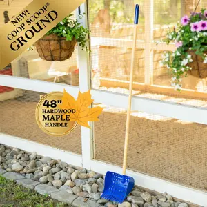The Coop Scoop® Ground | 2-in-1 Chicken Poop Scoop & Rake | 48" Long Handle Sand Sifting Shovel For Floor Cleaning