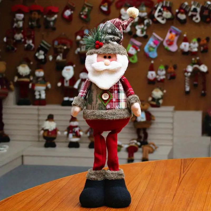 Christmas Decoration Height Retractable Standing Christmas Doll,  Adjustable Height, Snowman, Reindeer, And Santa Claus Figurines With Snowflake Pattern, Party Decoration