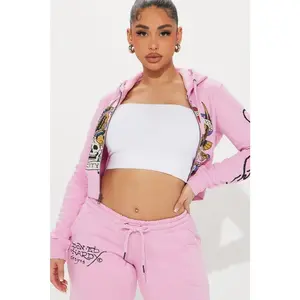 Ed Hardy New York Eagle Zip Front Hoodie - Pink 5