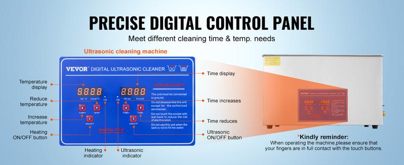 VEVOR Professional Ultrasonic Cleaner, TikTokShopBlackFriday, Max. 30L Ultrasonic Jewelry Cleaner with Digital Timer & Heater, Stainless Steel Industrial Sonic Cleaner 40kHz for Glasses, Watches, Rings, Small Parts VEVOR Super Brand Day