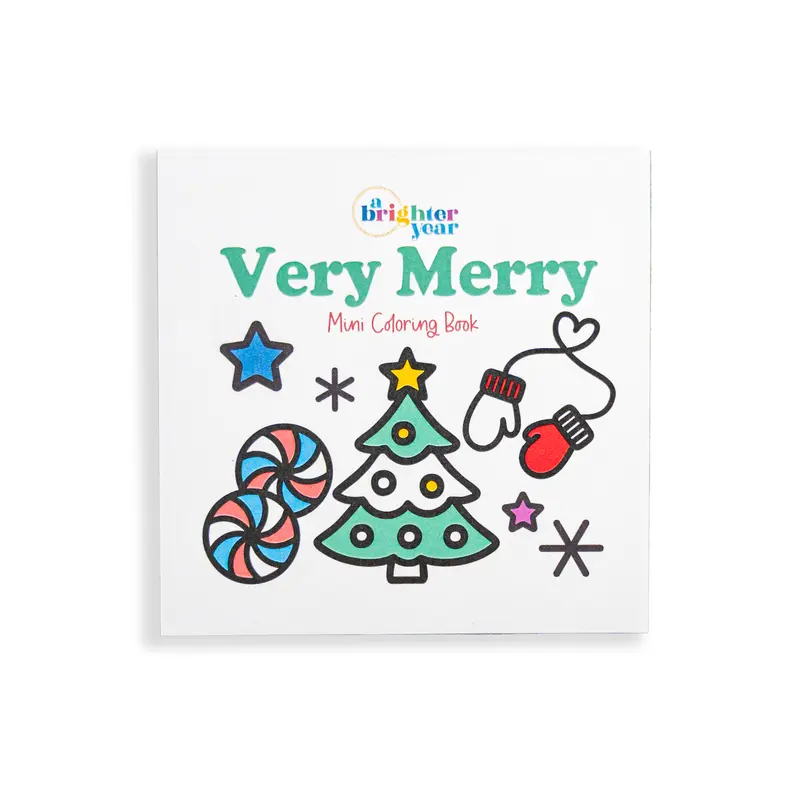 A Brighter Year Christmas-Themed Mini Adult Activity Book - Soft Cover, 3 inch x 3 inch, Adorably Designed Pages, Simple Designs, Bold Patterns, Relaxing Holiday Book for Grown-Ups, All Season Children's Complementary Option
