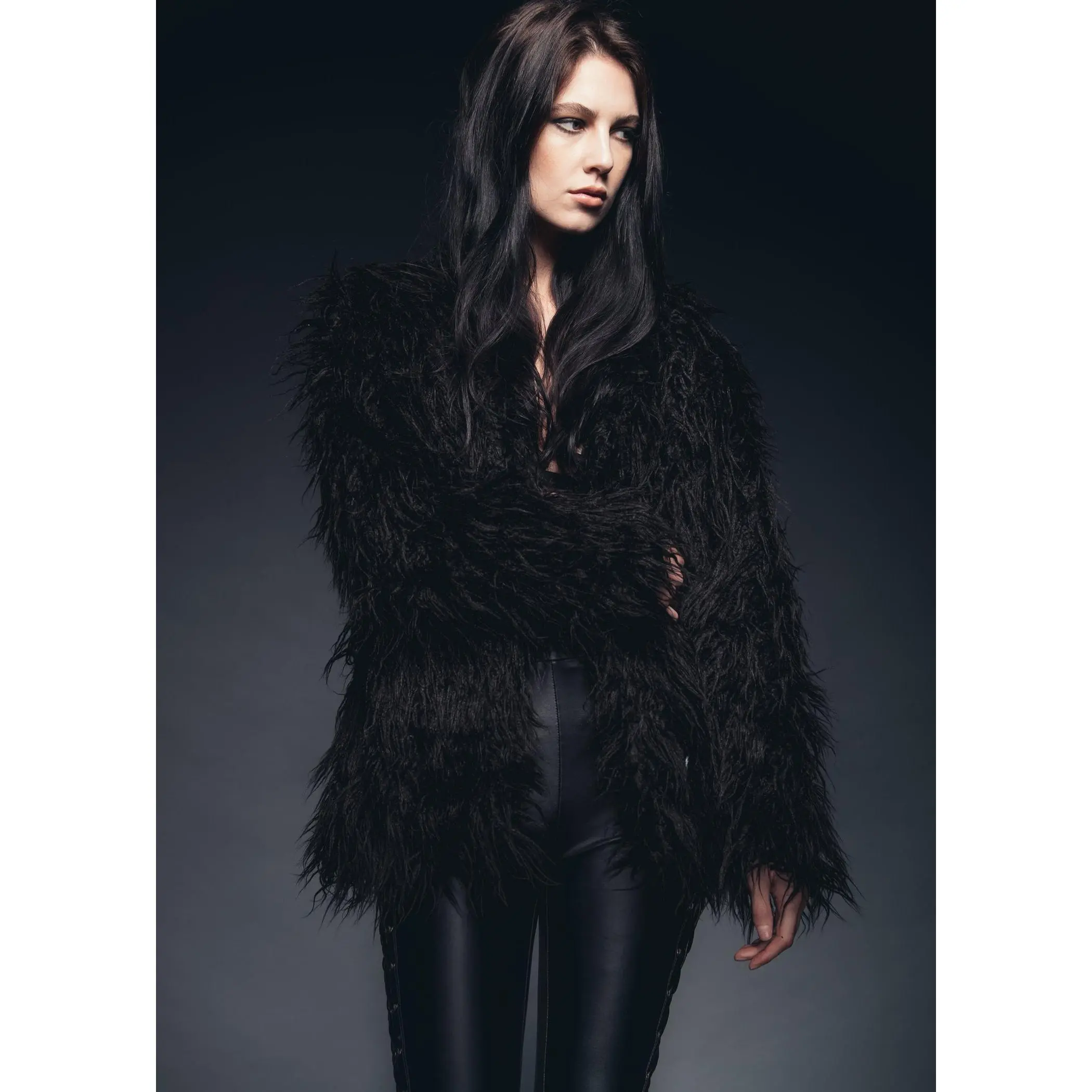 Bad Reputation Black Faux Fur Shaggy Jacket