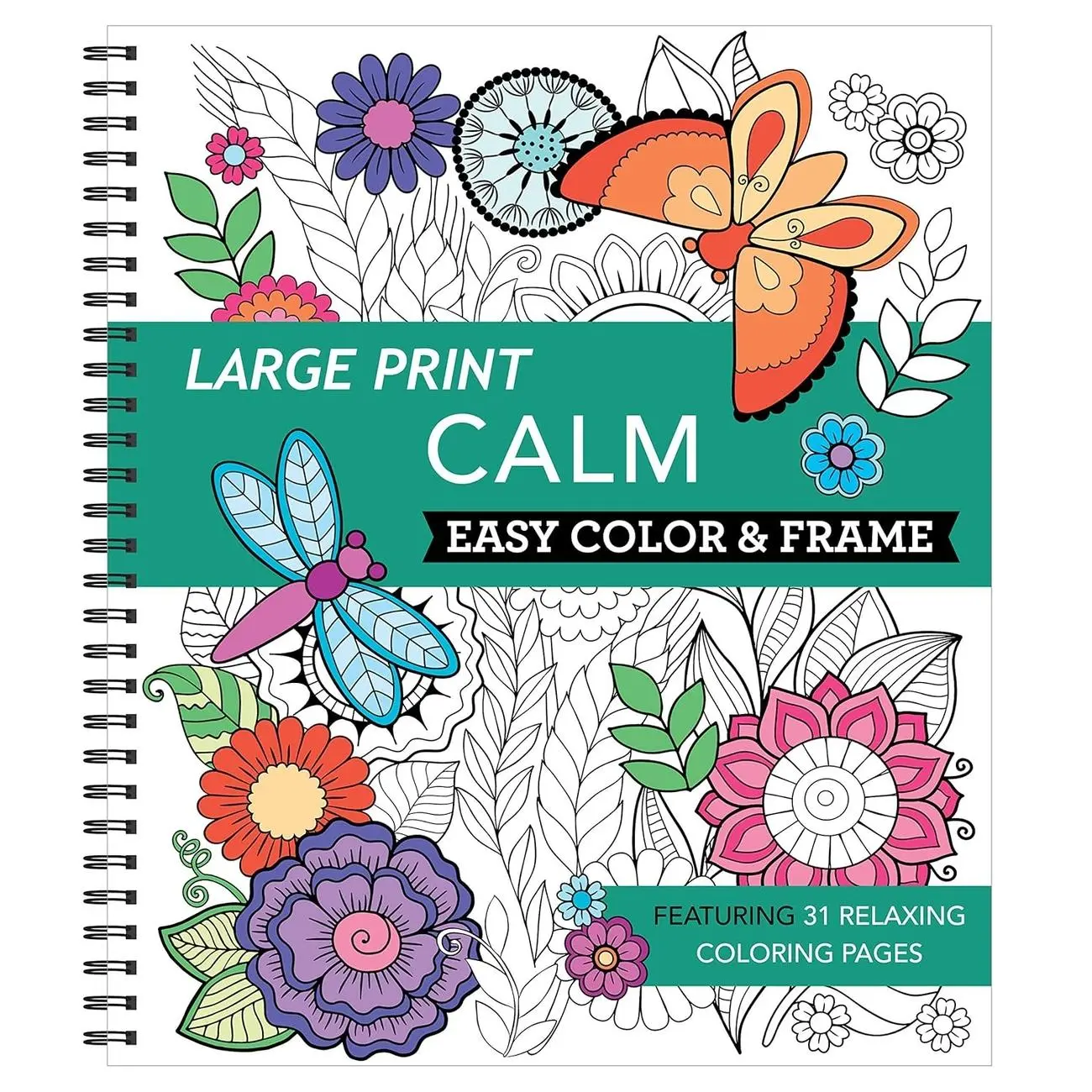 Large Print Easy Color & Frame - Calm (Stress Free Coloring Book)