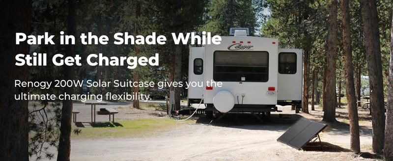 Renogy 200 Watt 12 Volt Portable Solar Panel with Waterproof 20A Charger Controller, Foldable 100W Solar Panel Suitcase with Adjustable Kickstand, Solar Charger for Power Station RV Camping Off Grid monocrystalline solar