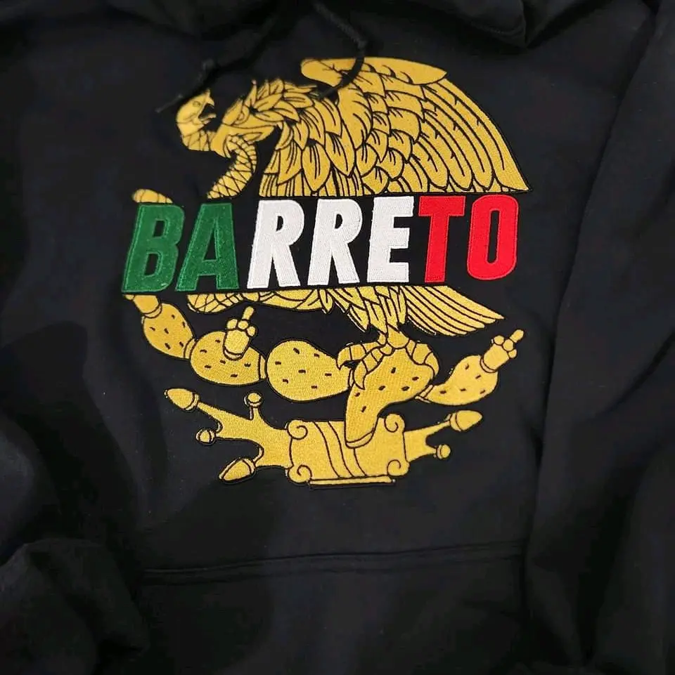 Aguila Mexicana Embroidery Hoodie Personalized with last name