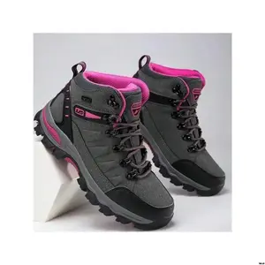 Anti-Work Shoes Safety Women's 2025 Boots Hiking Waterproof Women's Boots Women's outdoor safety boot kitchen Soft Soled Fashion Leather Pink