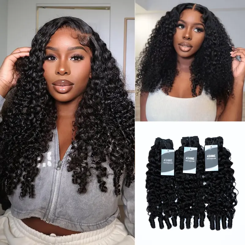 [Ashine] All-in-One Glam Burmese Curly 240g Full Head in a Pack Small Head Friendly Seamless Blend & Natural Flow
