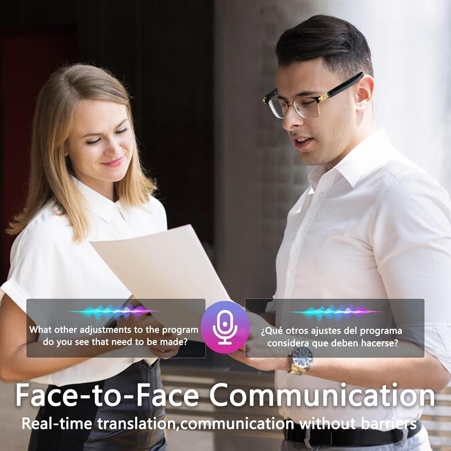 VUB AI Translation Smart Glasses with Bluetooth Connectivity 160 Languages GPT Chat Unisex Audio HD Voice Calls HiFi Sound Photochromic Lenses - Wearable VUB AI Translation Smart Glasses with Bluetooth Connectivity 160 Languages GPT Chat Unisex Audio HD Voice Calls HiFi Sound Photochromic Lenses - Wearable