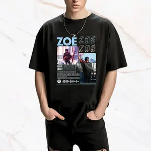 Zoe Indie Rock Visual Album Comfort Color Letter Printed Tee Ring-Spun Cotton Soft-Washed T-Shirt Trendy Tops Perfect Gift