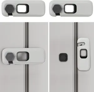 2Pack Refrigerator Lock,Fridge Locks  with Sticky Adhesive Pads, Safety Locks for Fridges, Cabinets, Drawers, Double Doors and More (2 Pack)