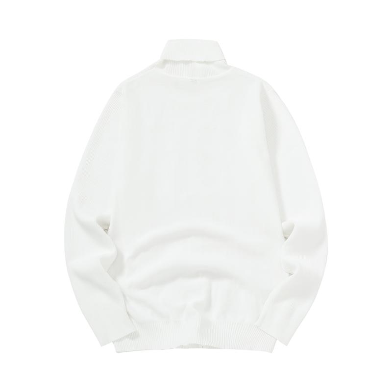 Men's winter long sleeved high neck knitted warm solid color base sweater for autumn and winter, trendy and versatile high street clothes for men