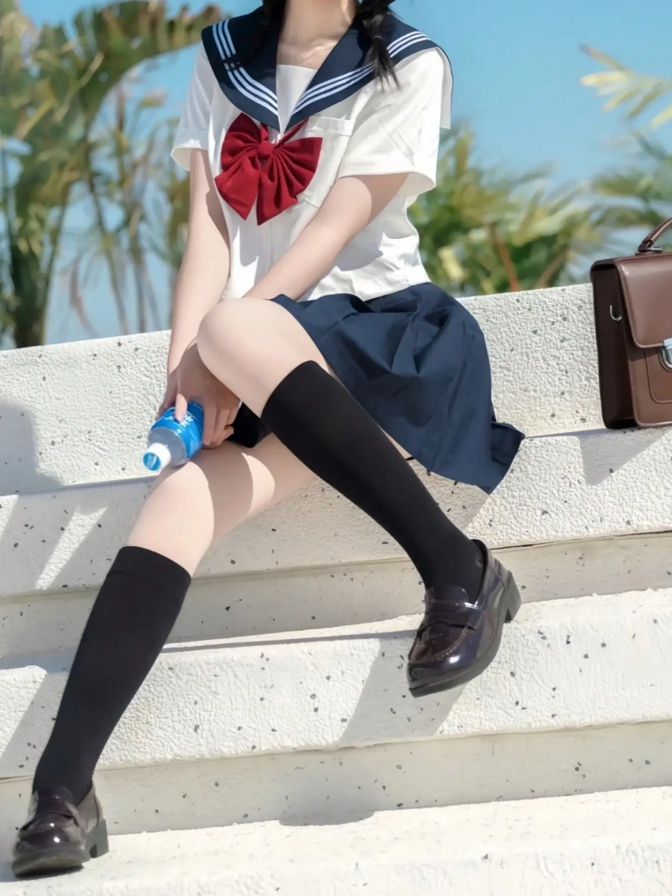 Girls' Jk Uniform Set, Sweet Style Cute Bow Design, Short Sleeve, Loose-Fitting A-Type, All-Seasons Wear, Perfect for School, Cosplay, Club Events, Costumes