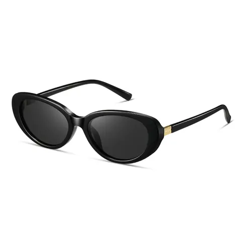 KIMORN Women's Oval Cat Eye Sunglasses - 70s Retro Edge Fashion Shades, UV Protection Full Rim Plastic Lenses, Lightweight Durable Female Eyewear, Giftable Easy-Care for Driving, Golf, Trendy Casual Style