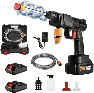 Portable Wireless High Pressure Car Wash Water-Gun 800W Motor 435 PSI 8L/Min Flow Rate Cordless Pressure Washer with 2 Batteries & Accessories