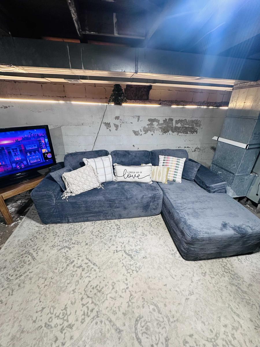 Item: Light Grey Corduroy Right Chaise