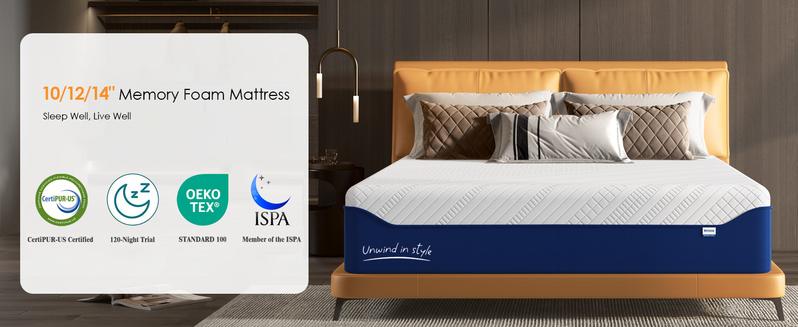 Green Tea Gel Memory Foam Mattress in a Box with Cooling Gel Infusion, CertiPUR-US Certified, Washable Cover, Restful Night Pressure Relief