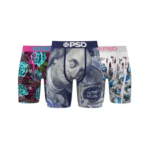 PSD Mens High Roll Boxer Brief 3 Pack - Standard Length 7 Inch Inseam, Soft and Breathable Poly Blend Fabric