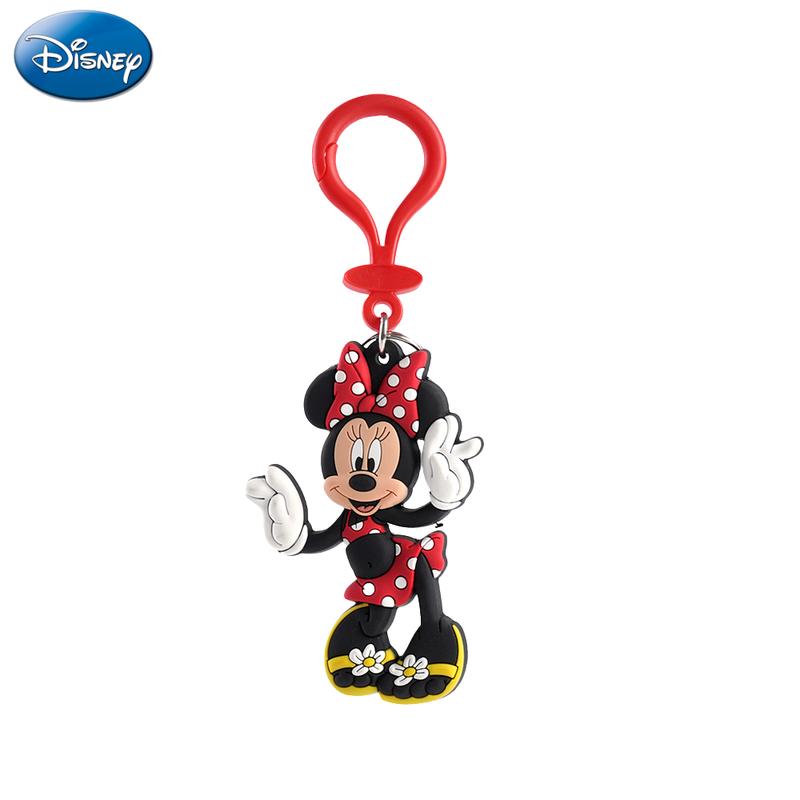 Disney Mickey Keychain 1PC Official License 3D Cute Novelty Figurine Bag Clip Charms Anime Figure Keychain Collector Keyring Backpack Decor Durable PVC Rubber Gift